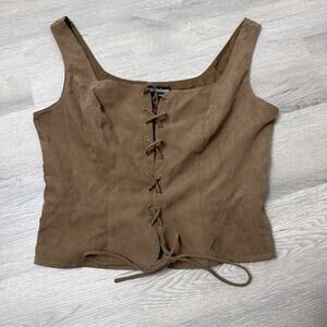 Scarlet Darkness Gothic Corset Lace Up Tank Top Large Cottagecore Cute